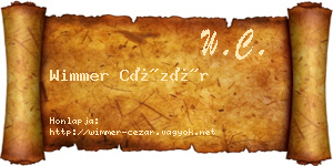 Wimmer Cézár névjegykártya